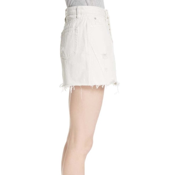 Free people Denim A-Line mini  Skirt in White - Picture 4 of 6